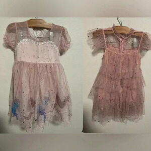 Girls‎ bundle dresses size 5 unicorn and star glitter dresses pink